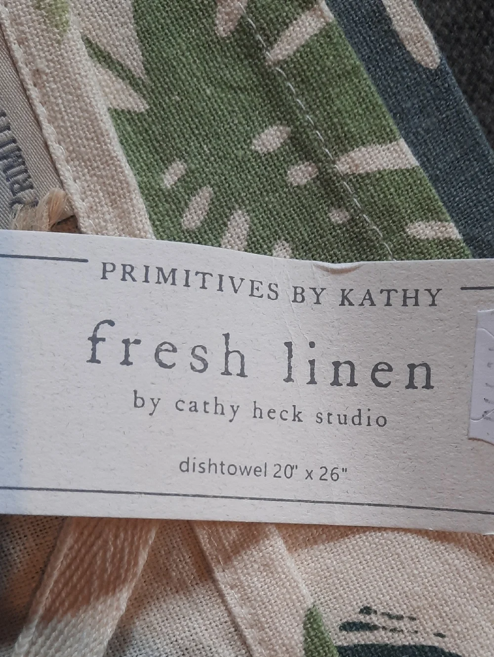 Monstera Leaf Tea Towel Linen-Cotton Kitchen Dishtowel Big Love NWT